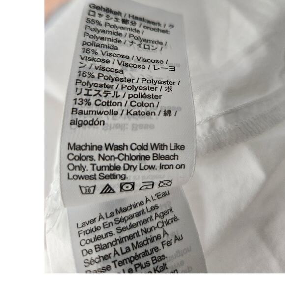 NWT J. Crew Philomena Dress Cotton Poplin Lace Dress Bridal Shower White M *Flaw - Picture 10 of 13